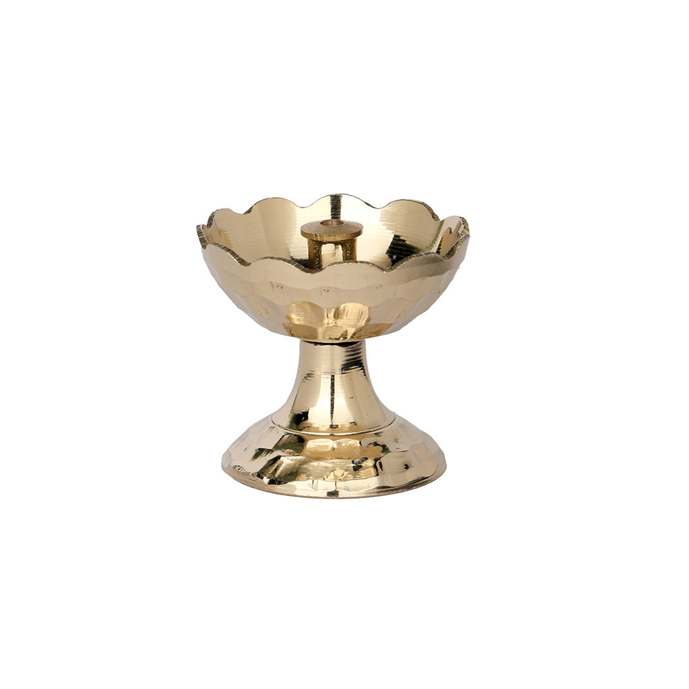 Brass Flower-Shaped Payali Diya