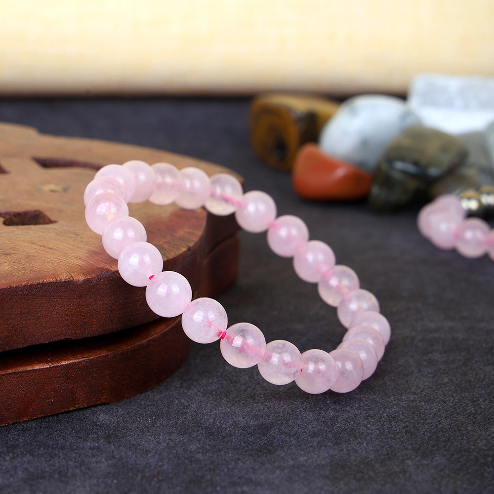 Rose Quartz & Golden Pyrite Bracelet Combo with Hanuman Chalisa Pendant