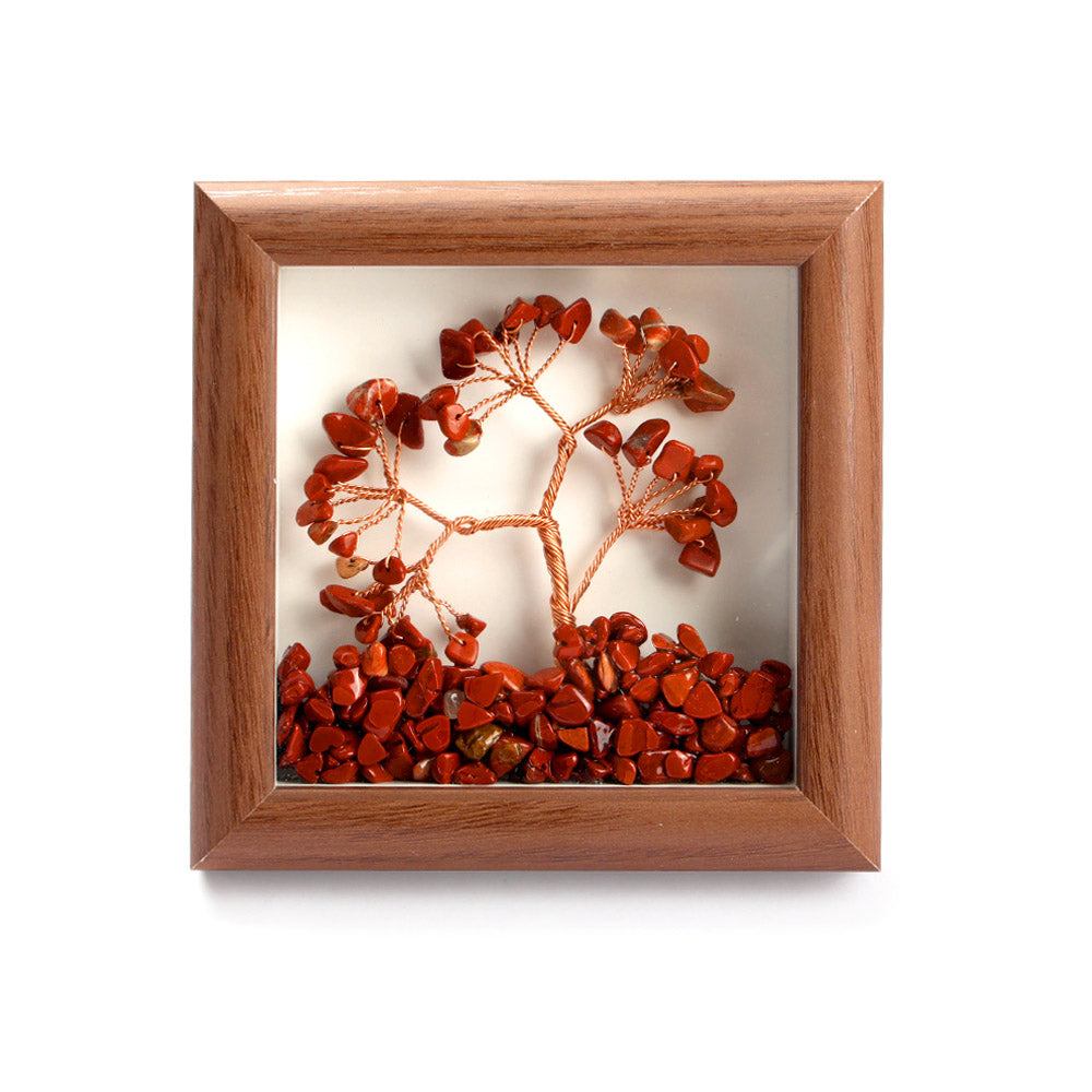 Red Jasper Tree with Frame Decorative Spiritual Piece