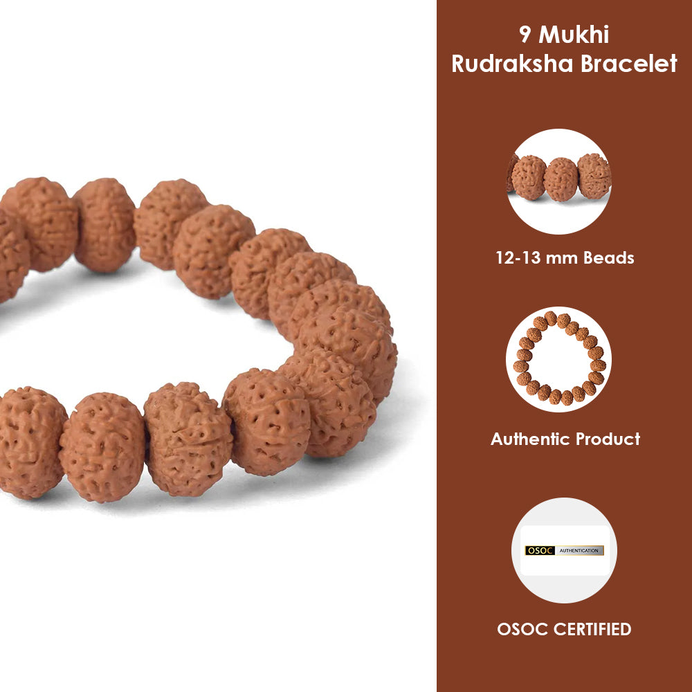 9 Mukhi Rudraksha Bracelet
