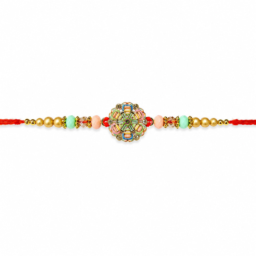 Elegance Pastel Enamel Mosaic Pattern Rakhi