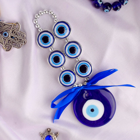 Blue Three-Turtle Evil Eye Hanging for car, door, or office β spiritual protection decor. Indiaβs Largest Pooja Accessories Brand β www.satvikstore.in