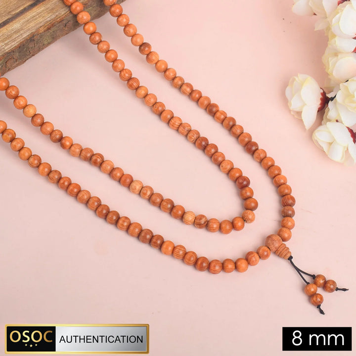 Certified 8mm 100% Original Devdar Mala for meditation, spiritual healing, and daily Jap rituals.India’s Premium Jap Mala Store - www.satvikstore.in