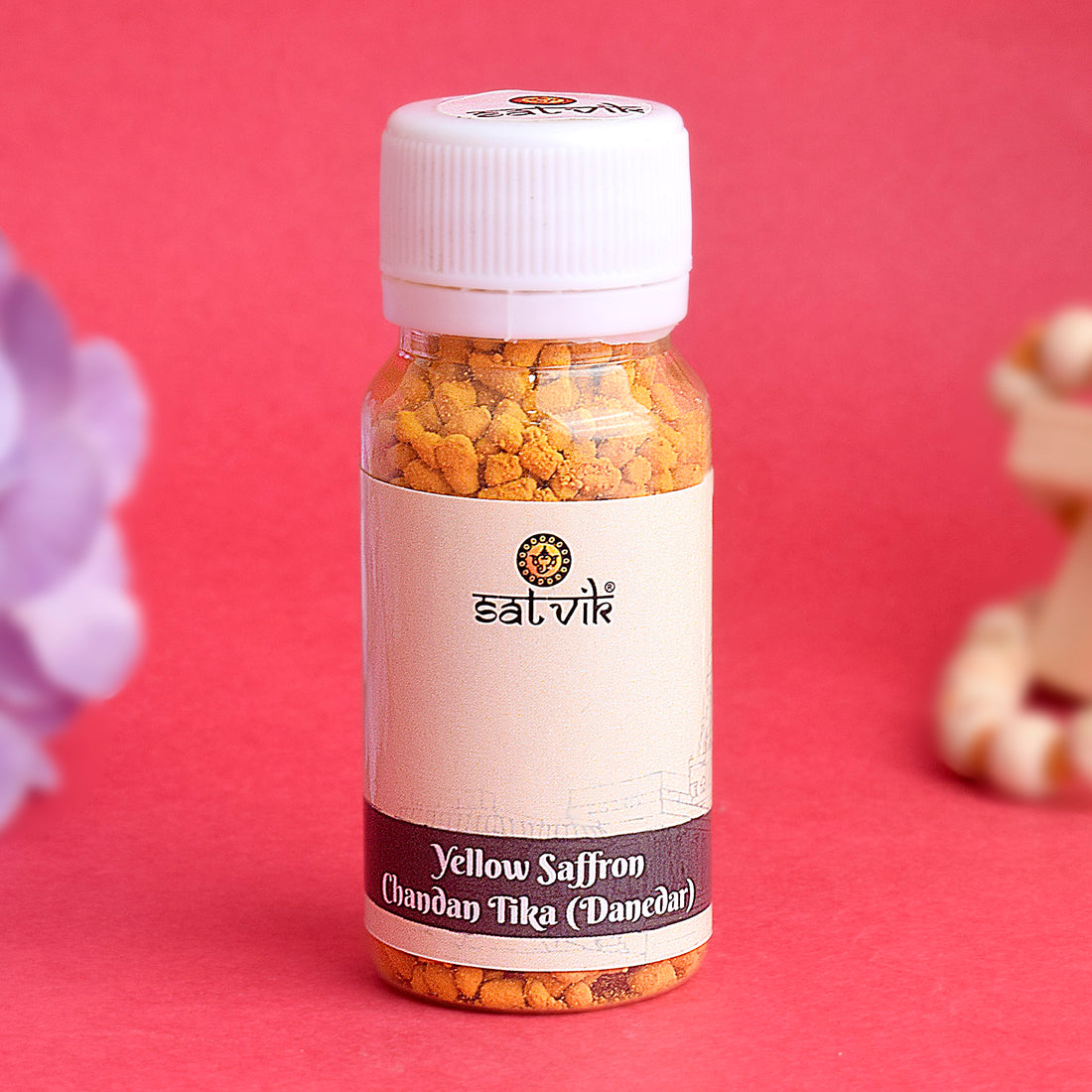 Yellow Chandan Tika (Saffron Chandan Tilak) Danedar