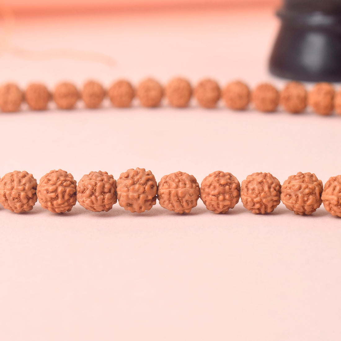 5 Mukhi Pathariya Rudraksha Mala Certified 5mm Beads