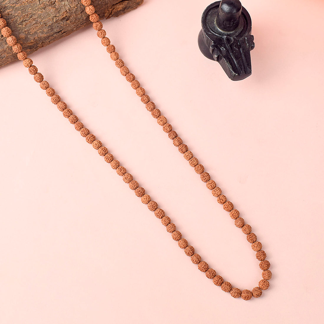 5 Mukhi Pathariya Rudraksha Mala Certified 5mm Beads