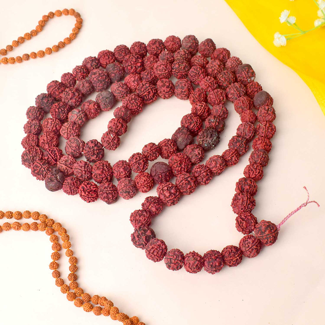 Morangi Aghori Rudraksha Kantha Mala – Sacred Red Energy Beads