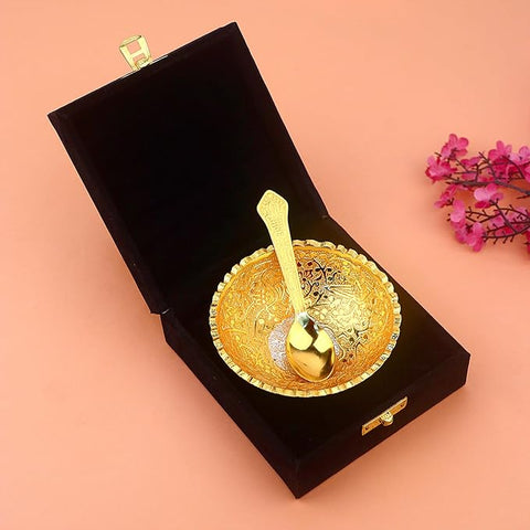 Decorative embossed gold and silver plated lotus flower base bowl with intricate detailing, perfect for pooja decor, festive arrangements, or gifting. Indiaβs Largest Pooja Accessories Brand β www.satvikstore.in