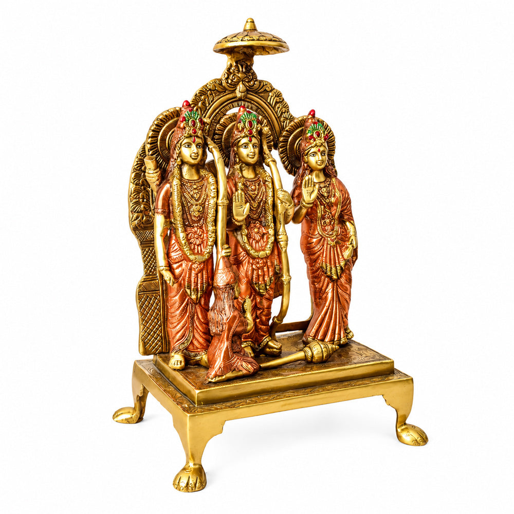 19.4 Inch Exquisite Brass Ram Darbar Idol – Spiritual Home Décor Piece