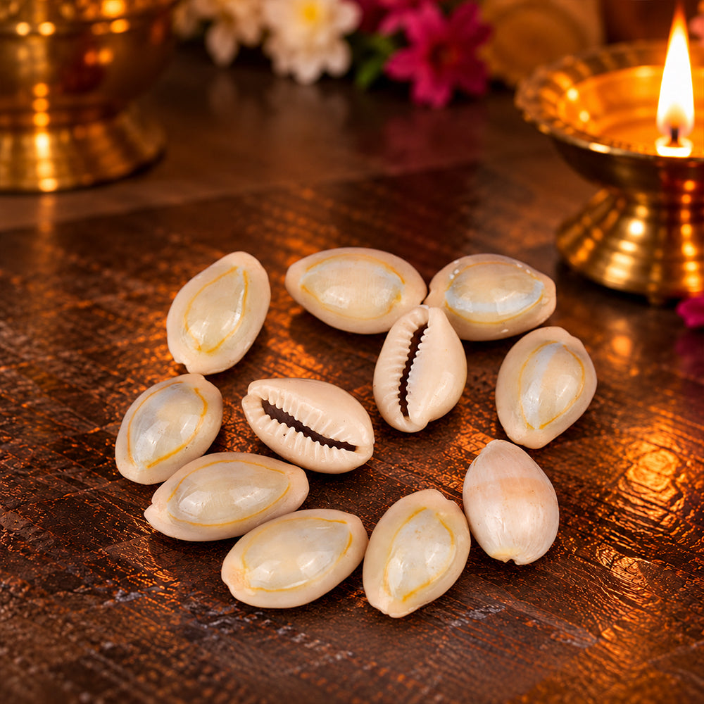 Natural Kodi for Pooja (11 Pc) – Top Quality Cowrie Shells