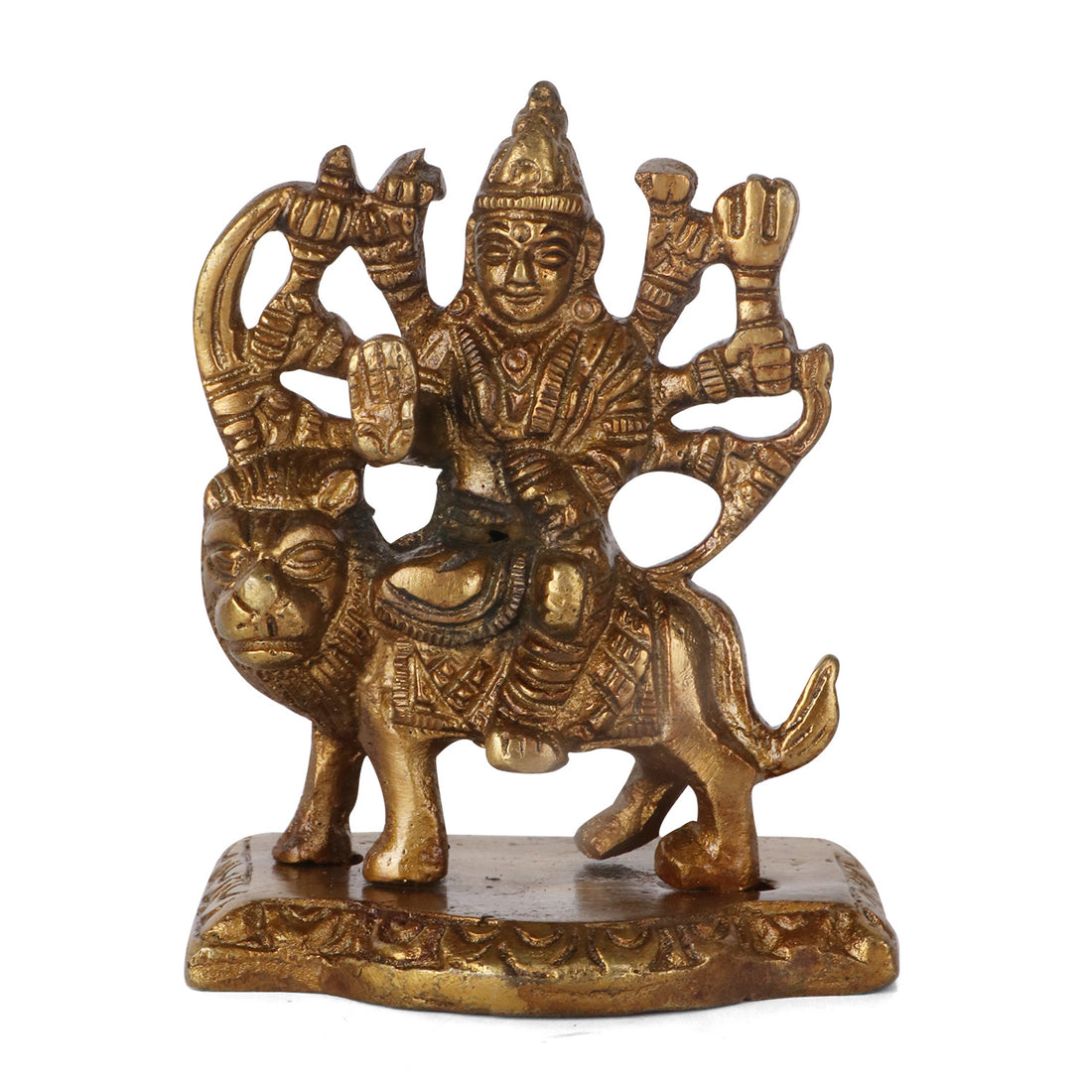 2.2 Inch Engraved Brass Maa Sherawali Idol