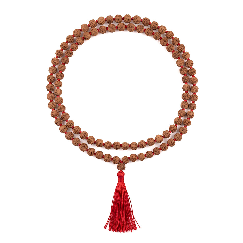 5 Mukhi Pathariya Rudraksha Mala Certified 5mm Beads