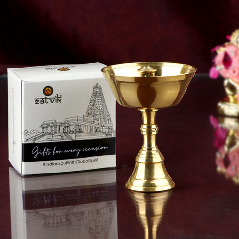 Brass Tibetan Butter Lamp Diya (Small) β Traditional Buddhist altar lamp for meditation and offerings. Indiaβs Largest Pooja Accessories Brand β www.satvikstore.in