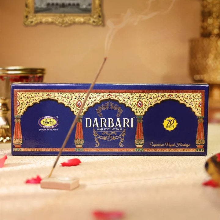 Darbari incense sticks with red and blue fragrance variants