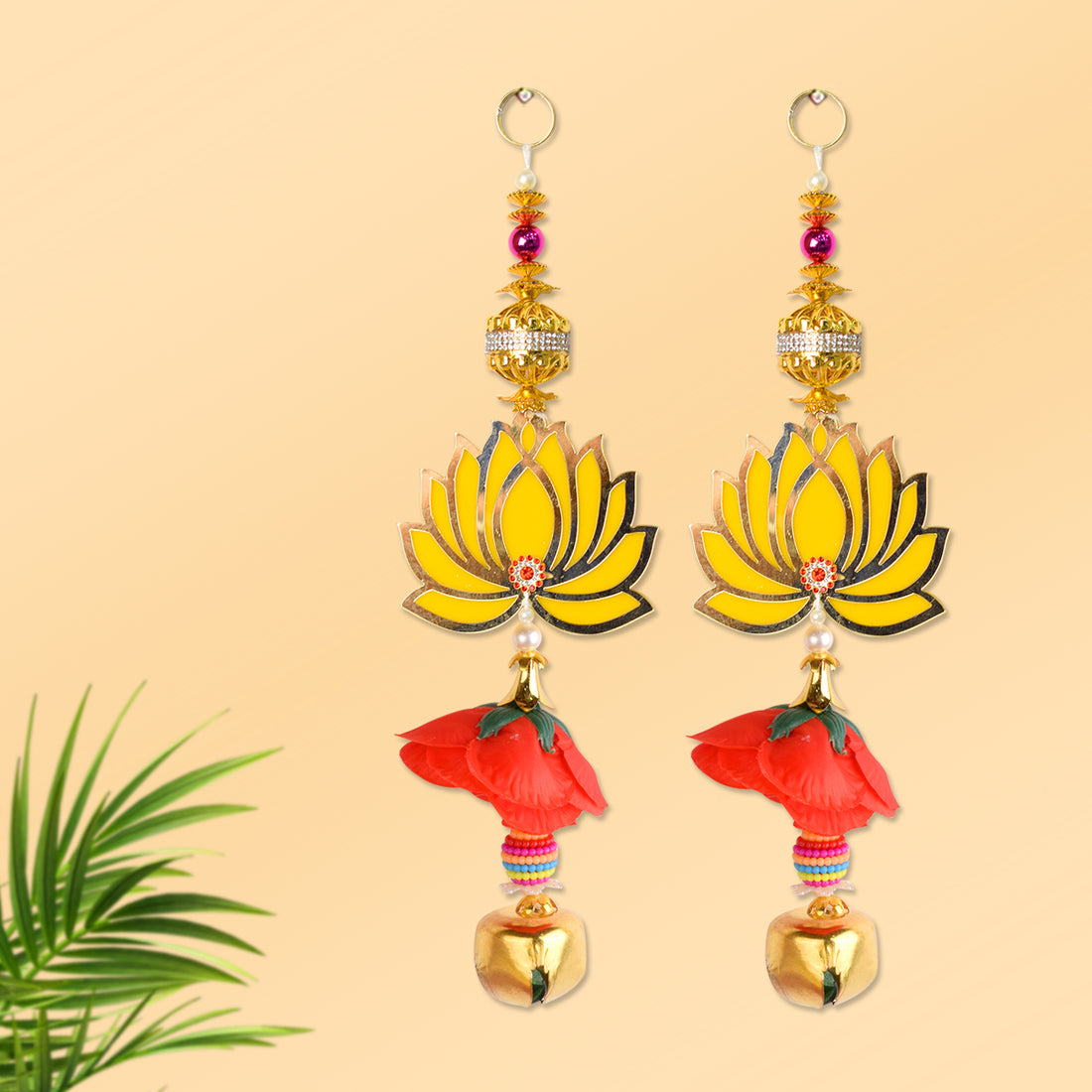 Lotus Flower with Bell Side Door Wall Hangings