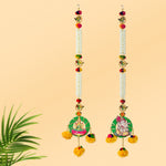 Artificial Jasmine Flower with Laxmi Ganesha Wall Hanging (Color-Assorted)