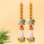 Artificial Marigold Flowers with Elephant Wall Hanging Latkans For Wall Decoration