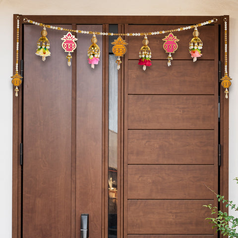 Beautiful Kalash Toran with Side Latkans (Color-Assorted)