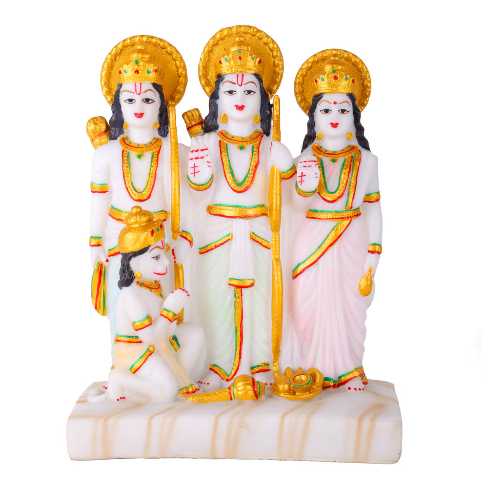 Premium White Marble Dust Ram Darbar Idol Statue