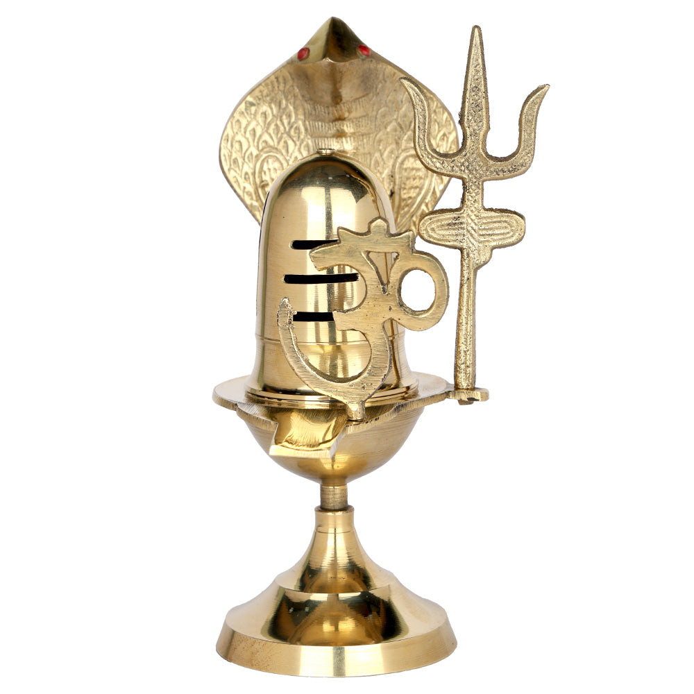 7 Inch Traditional Pure Brass Shivling