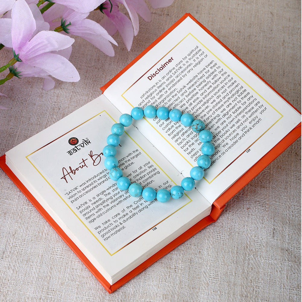 Turquoise Firoza Bracelet Natural Stone Beads Stylish Daily Wear