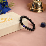 Citrine & Black Obsidian Evil Eye Bracelet Combo with Hare Krishna Hare Rama Pendant