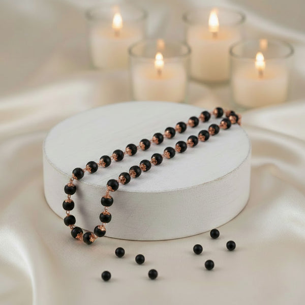 Karungali Mala 8mm Beads with Copper Capping Energy Protection Govt Certified