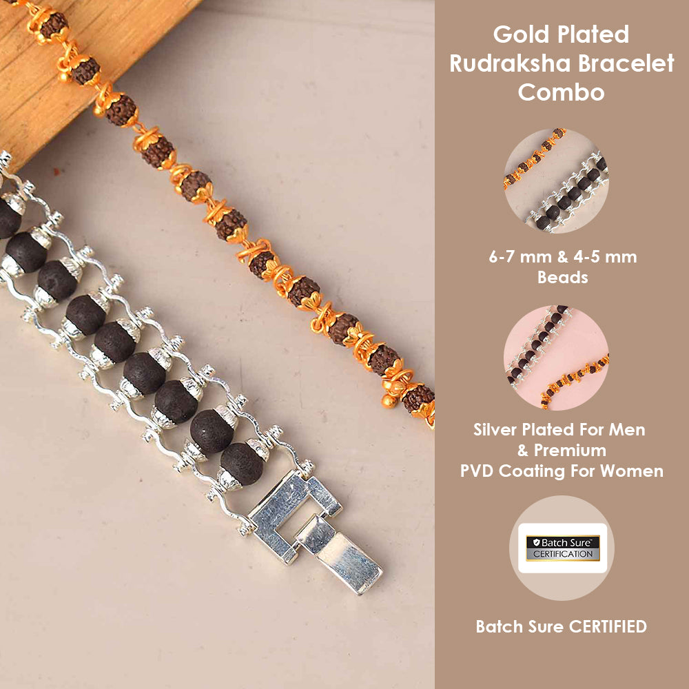 Govt. Certified Silver & Gold Plated Bracelet Combo – Premium IGP Coating