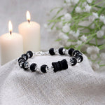 8mm Silver Plated Karungali Damru Bracelet Govt Certified