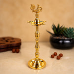 22.5-23 Inch Brass Peacock Kerala Diya