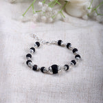 8mm Silver Plated Karungali Bracelet with Big Bead Govt Certified