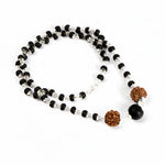 Silver Plated Karungali Mala 8mm with Rudraksha Govt Certified