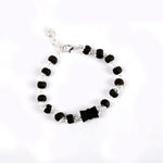 8mm Silver Plated Karungali Damru Bracelet Govt Certified