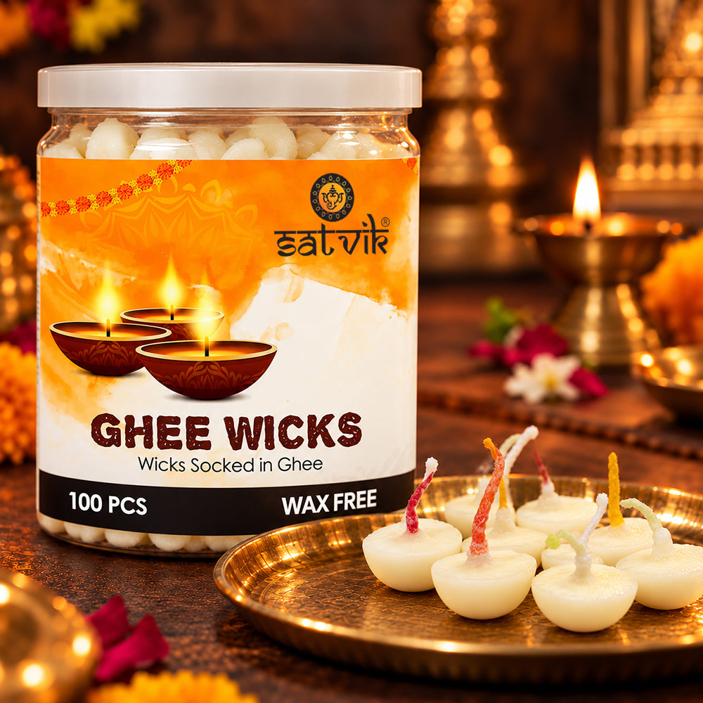 100 Pc Pure Ghee Diya Wicks (Wax Free)