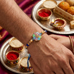 Elegance Circular Enamel Mosaic Art Rakhi