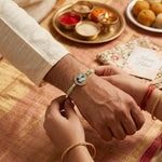 Elegance Peacock Feather Art Enamel Designer Rakhi