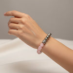 Rose Quartz & Golden Pyrite Bracelet Stylish Spiritual Wear