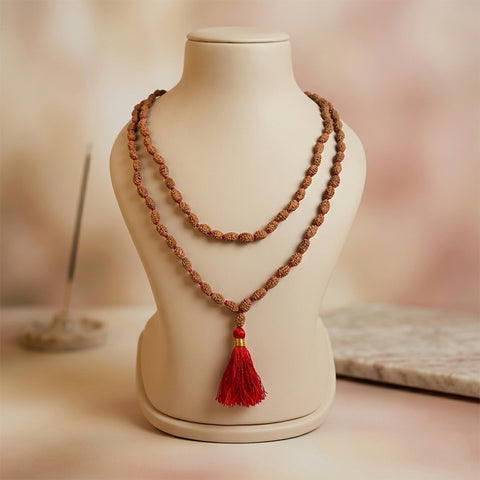2 Mukhi Rudraksha mala natural Indo two face Rudraksha for harmony. India’s Premium Rudraksha Jap Mala Brand - www.satvikstore.in
