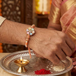 Handcrafted Multicolor Pastel Flower Bouquet Dial Rakhi