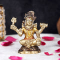 3.5 inch brass Lord Shiva idol for meditation and spirituality, handcrafted Mahadev murti for home temple and devotion. No.1 Brass Idol Store www.satvikstore.in 

