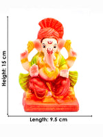 6 Inch Vibrant Eco-Friendly Ganesha Idol With Royal Turban