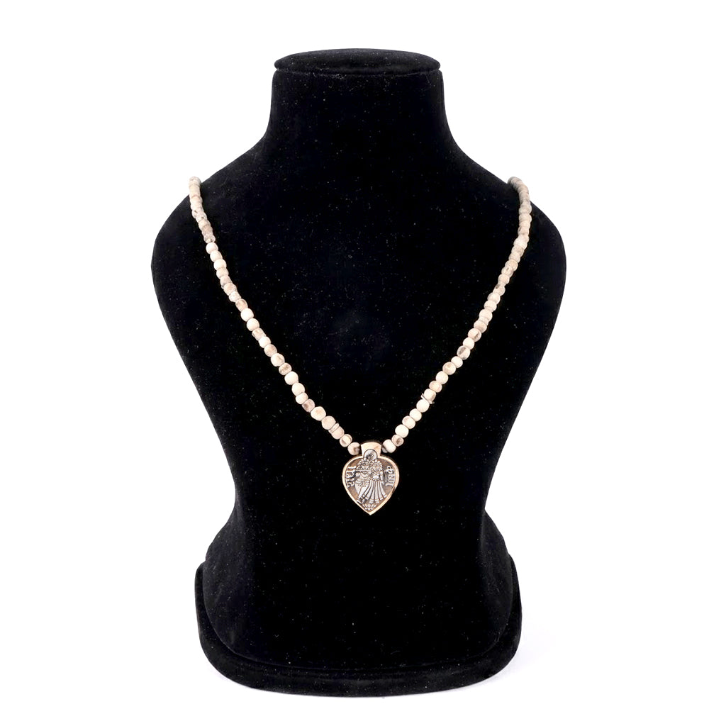 100% Original Tulsi Neck Mala with Radha Krishna Locket Charm