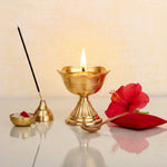Handcrafted Floral Akhand Brass Rose Diya