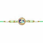 Elegance Peacock Feather Art Enamel Designer Rakhi