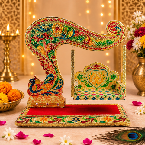 Royal Rajwadi Meenakari Laddu Gopal Jhula
