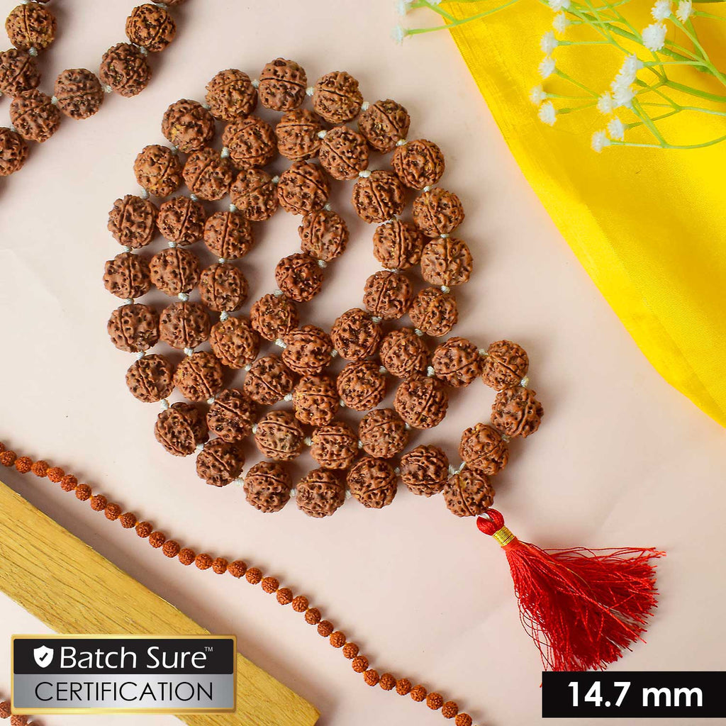5 Mukhi Rudraksha mala made with natural five-faced beads, promoting healing, inner peace, and spiritual well-being. India’s Premium Jap Mala Store - www.satvikstore.in
