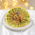 Size 0 Heavy Gold Sequin Border Laddu Gopal Dress