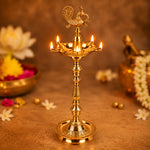 36 Inch Brass Kerala Peacock Samai Deepam Inauguration Lamp