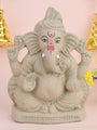 7 Inch eco-friendly Lord Ganesha idol seated with both legs folded in a calm meditative posture, made from natural clay with elegant detailing. India’s Largest Pooja Accessories Brand – www.satvikstore.in