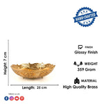 9.5 Inch Antique Floral Embossed Decorative Brass Urli